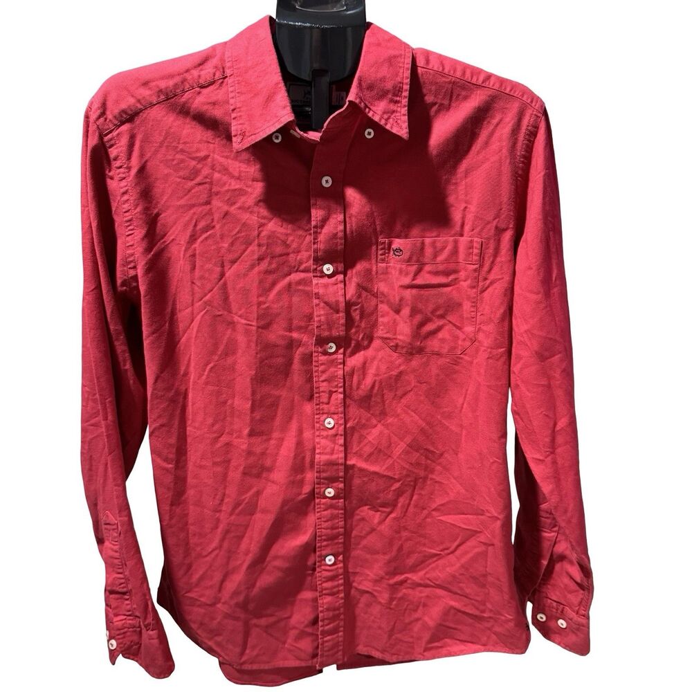 Southern Tide Men's Long Sleeve Oxford Button Down Shirt Red Medium Classic Fit